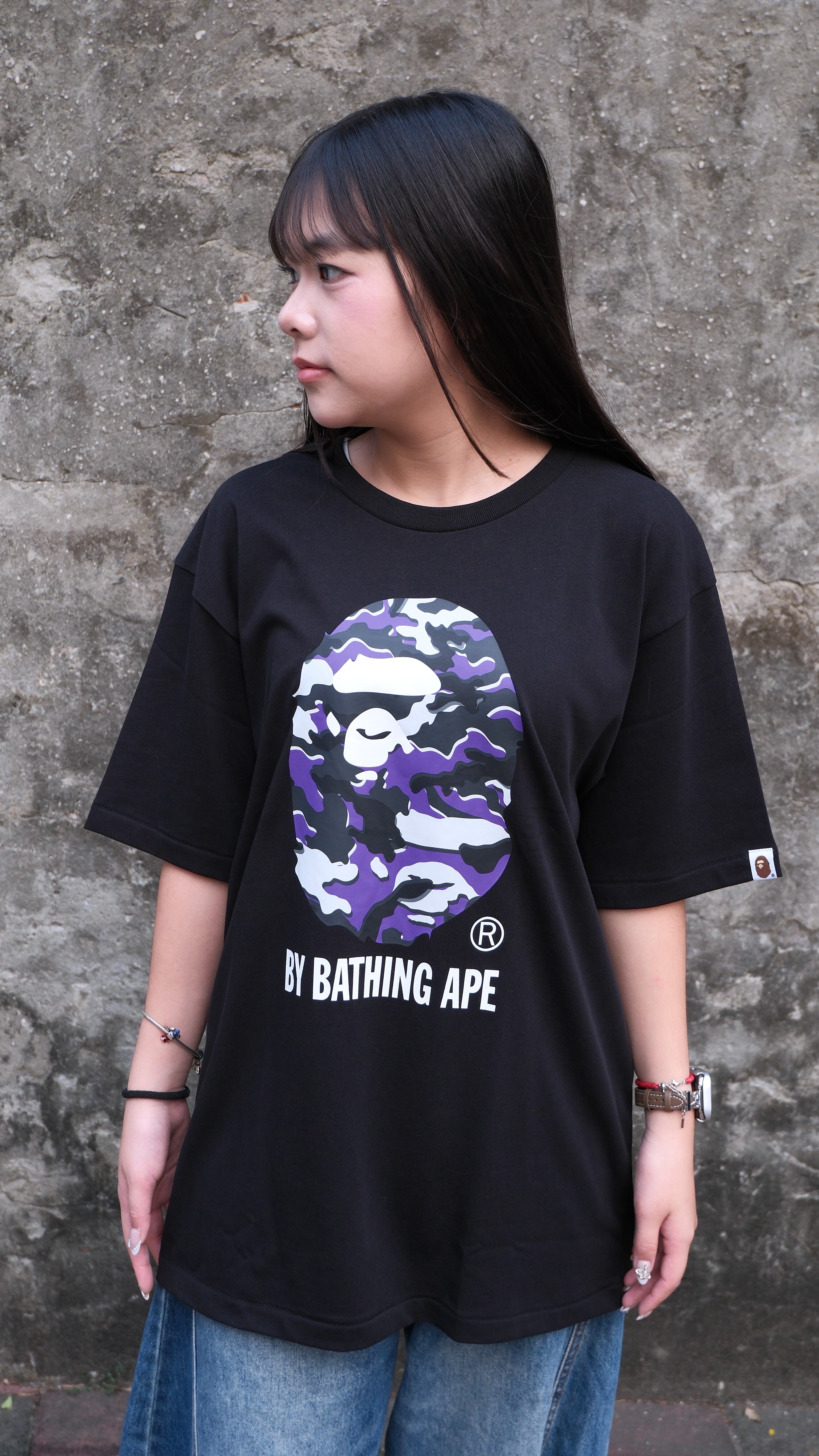 BAPE SS26 紫迷彩 猿人頭 短Tee 1M30110346