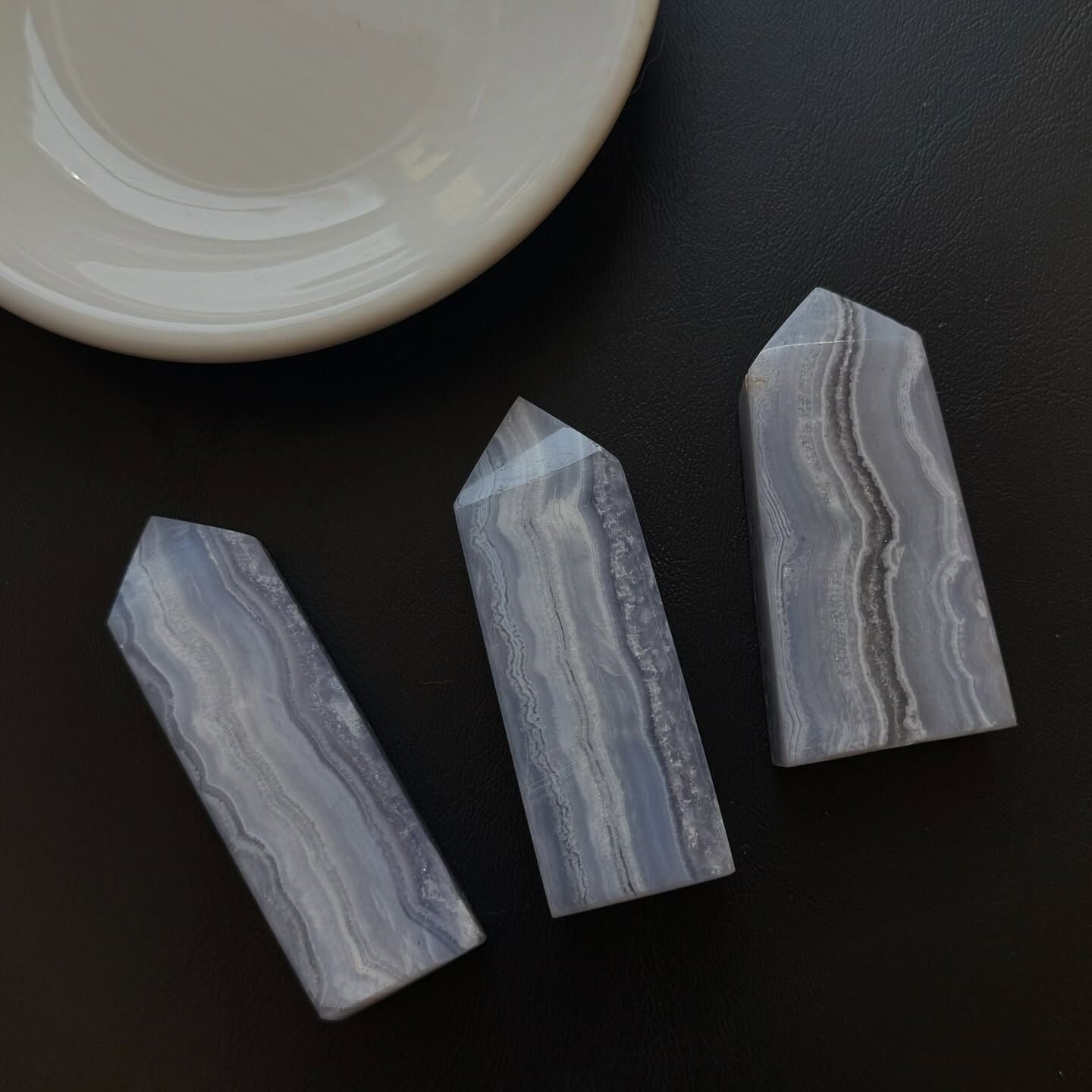 [原石] 藍紋瑪瑙 水晶柱