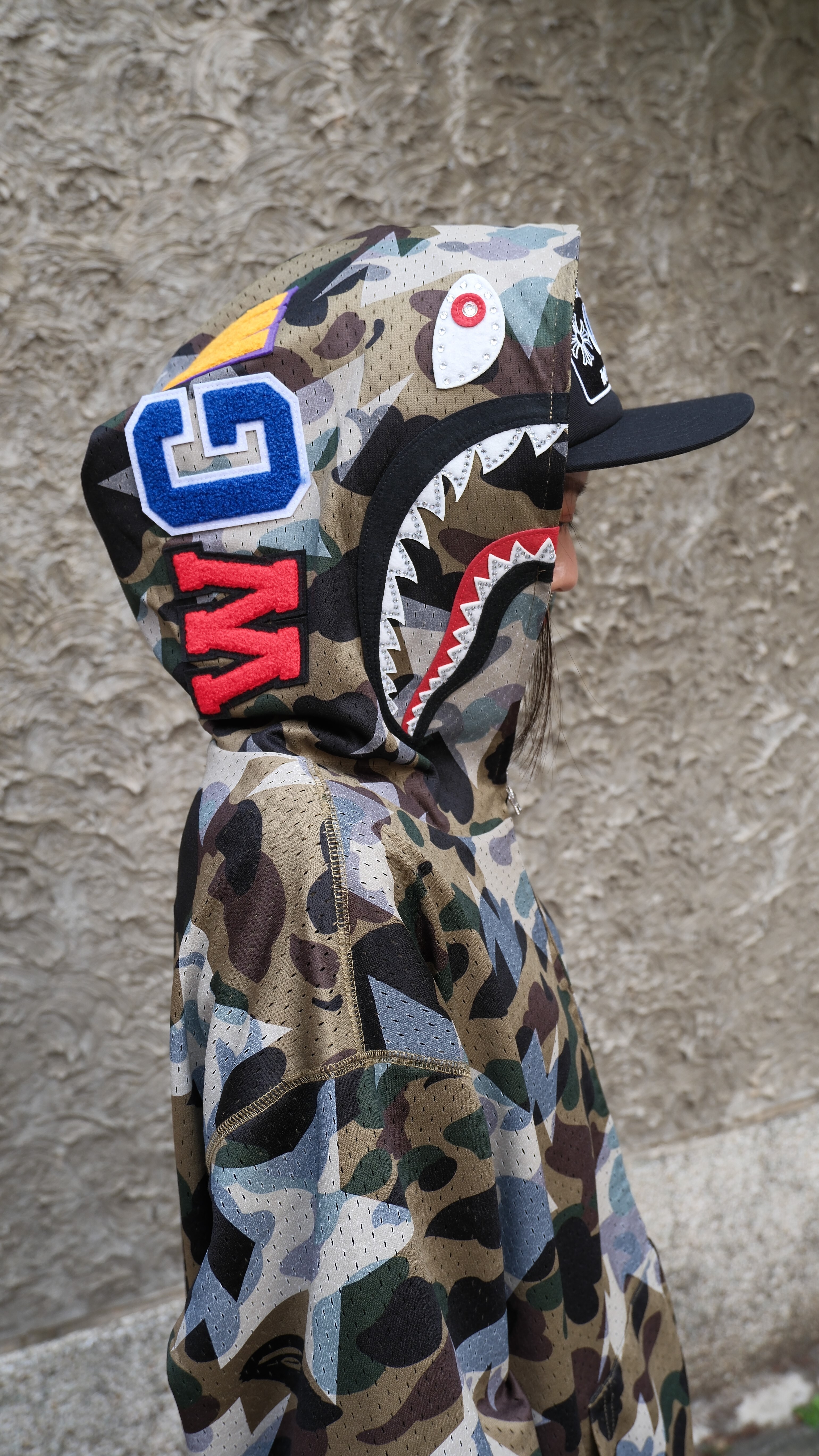 BAPE SS26 網眼 水鑽 鯊魚外套 1M30115310