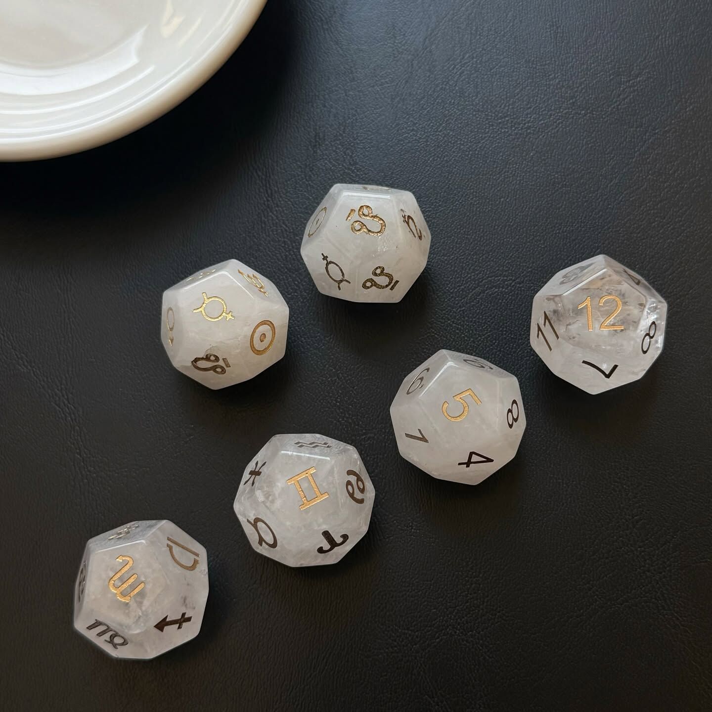 [原石] 白水晶 占卜骰子 占星骰子 數字骰子