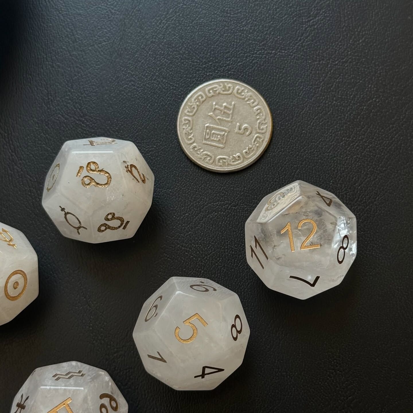 [原石] 白水晶 占卜骰子 占星骰子 數字骰子