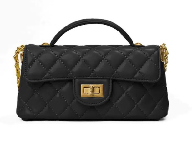 RN260416-K39-PT8B-羊皮-22cm(W)*7cm(D)*11cm(H)-黑色-菱格鏈條包(手挽/腋下/斜揹) 送 絲巾*1條(款式隨機)