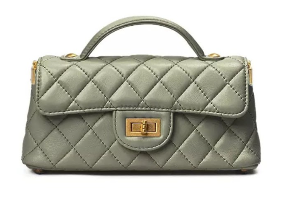 RN260416-K40-PT8C-羊皮-22cm(W)*7cm(D)*11cm(H)-綠色-菱格鏈條包(手挽/腋下/斜揹) 送 絲巾*1條(款式隨機)