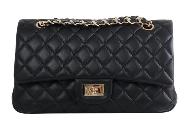 RN260416-K21-PR31A-小羊皮-26cm(W)*6.5cm(D)*16cm(H)-黑色金扣-菱格CF包(腋下/側揹/斜揹) 送 絲巾*1條(款式隨機)