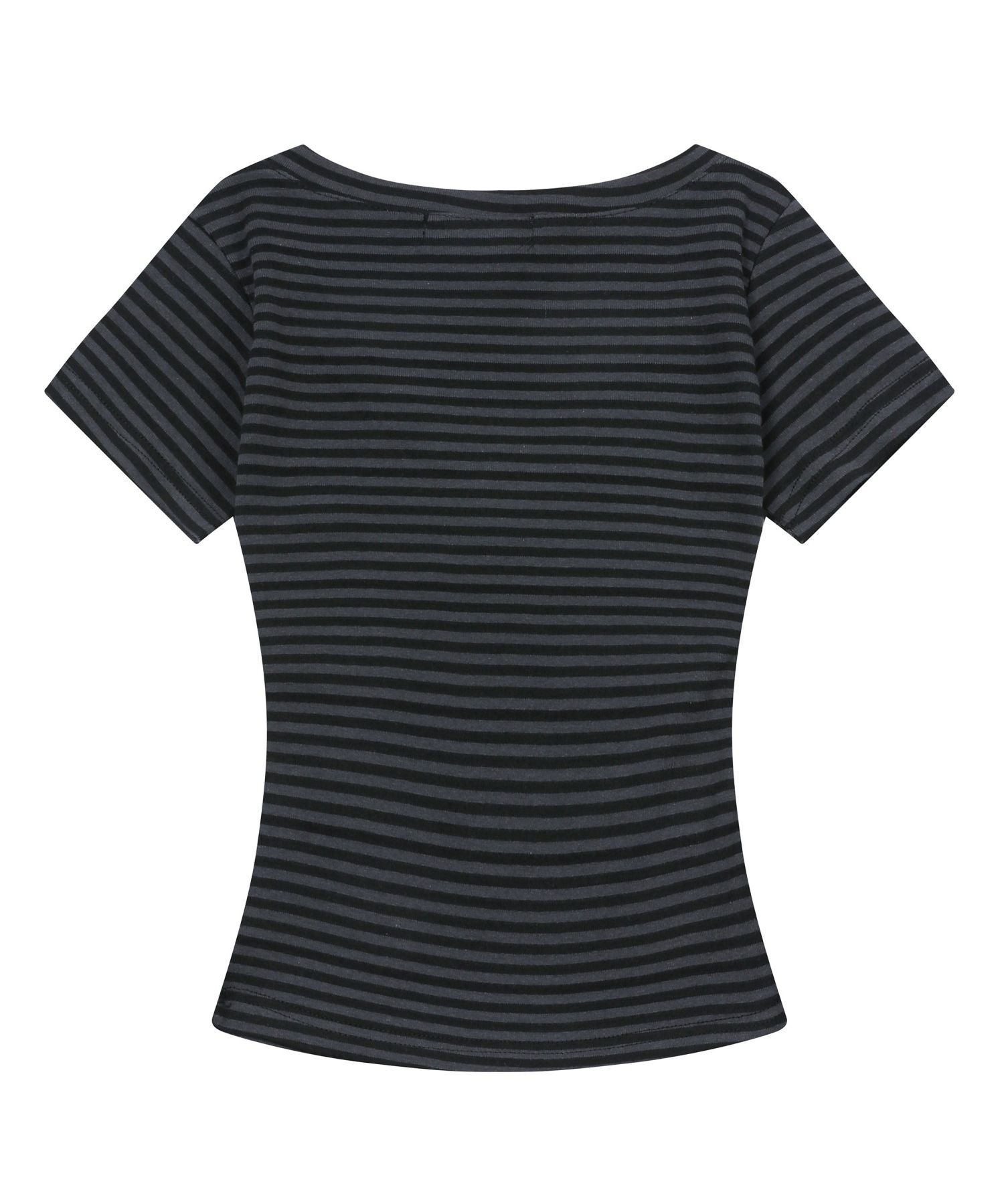 MUCENT Emma V領條紋短袖T恤 P00000XG