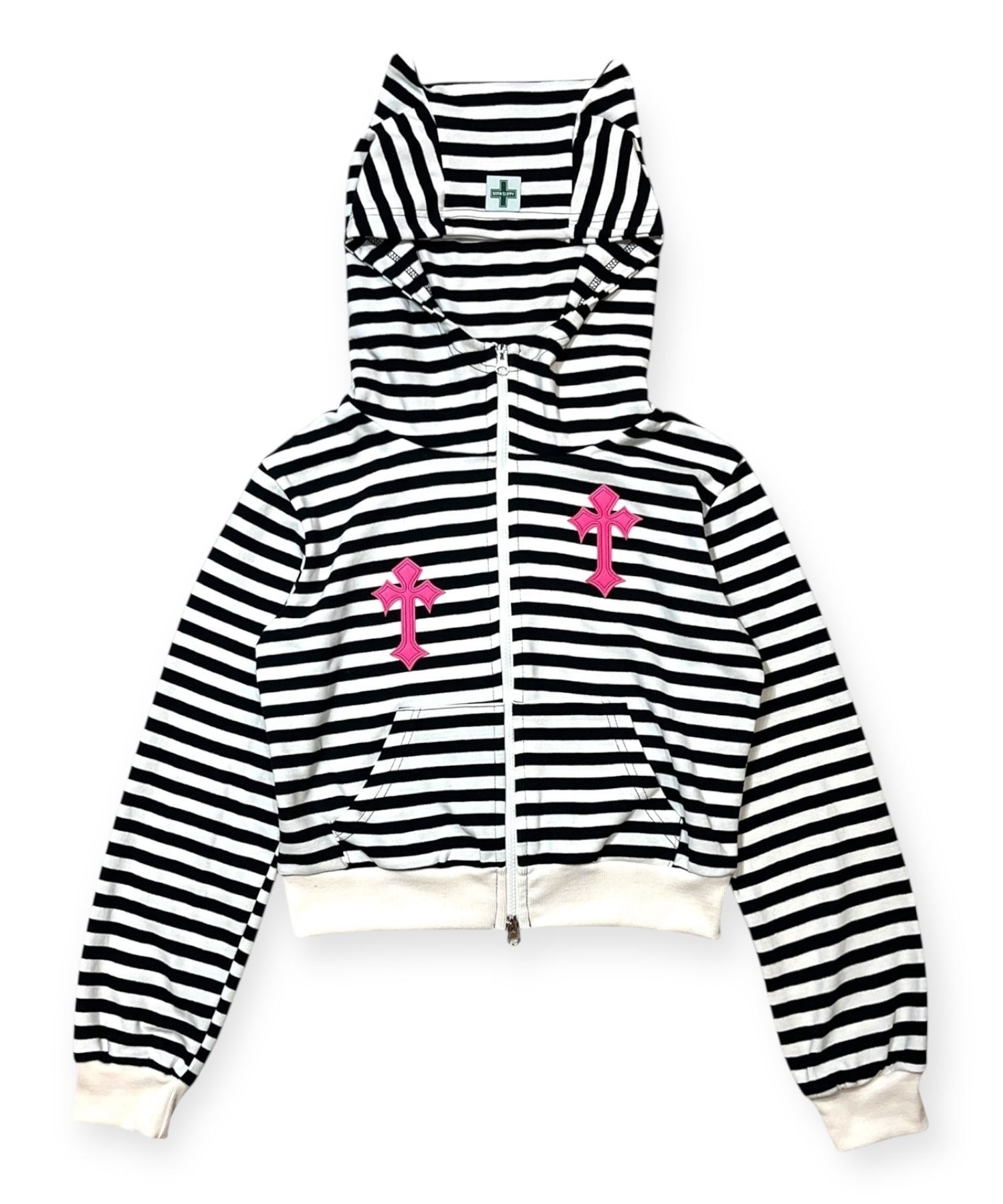 BORN SLIPPY 雙十字貓咪連帽拉鍊上衣 TCKHZ-01