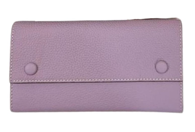 RN260416-K187-PE30D-荔枝紋頭層牛皮-19cm(w)*3.5cm(D)*10cm*(H)-紫色-長銀包(10張卡位,中間拉鍊小格)