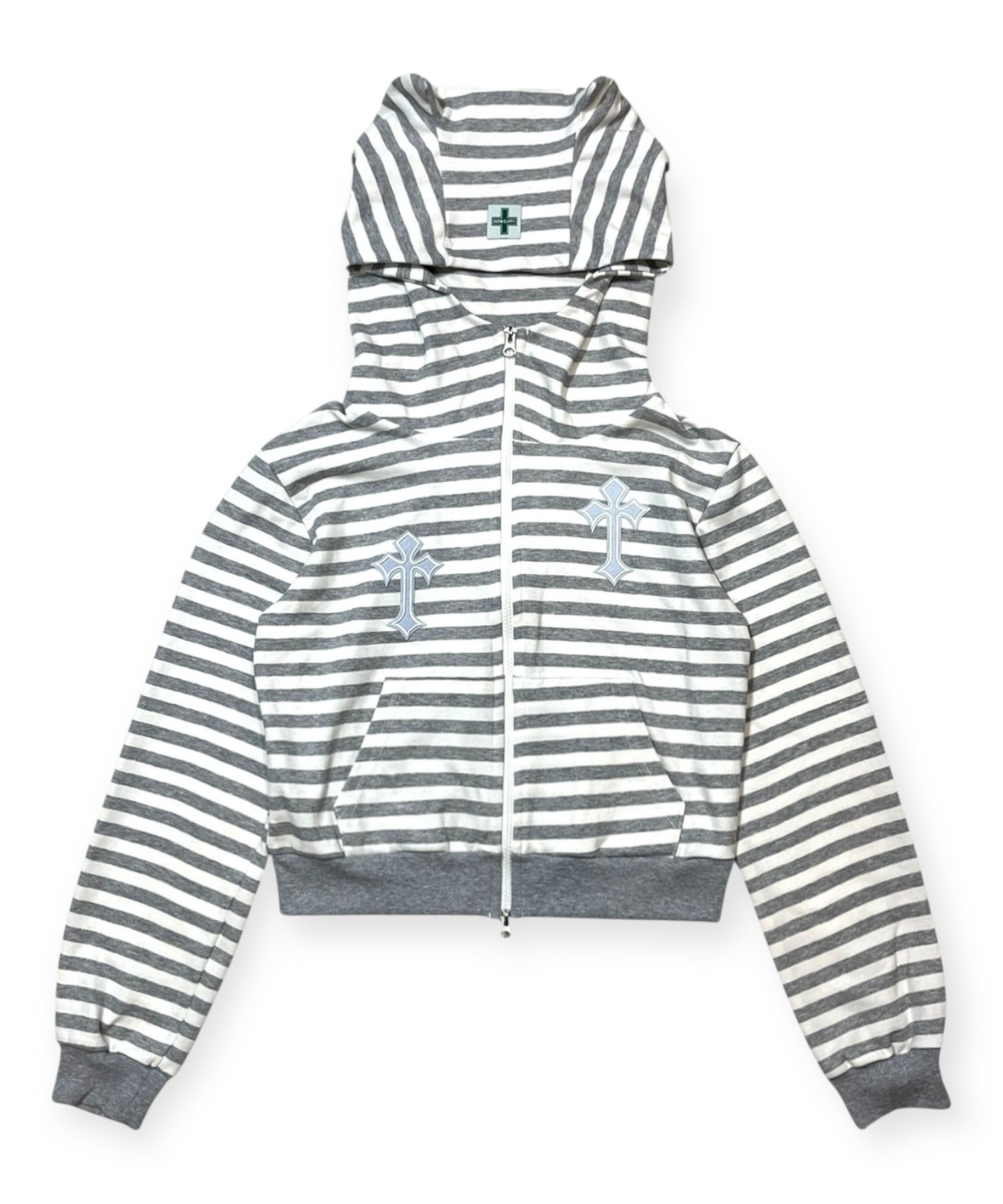 BORN SLIPPY 雙十字貓咪連帽拉鍊外套 TCKHZ-02