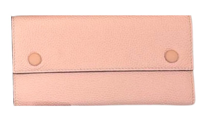 RN260416-K191-PE30H-荔枝紋頭層牛皮-19cm(w)*3.5cm(D)*10cm*(H)-粉色-長銀包(10張卡位,中間拉鍊小格)