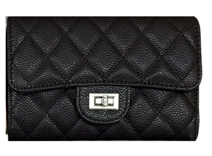 RN260416-K179-PE2B-頭層牛皮-15.5cm(W)*3cm(D)*11cm(H)-黑色-3摺銀包(內有拉鍊格,5張卡位)