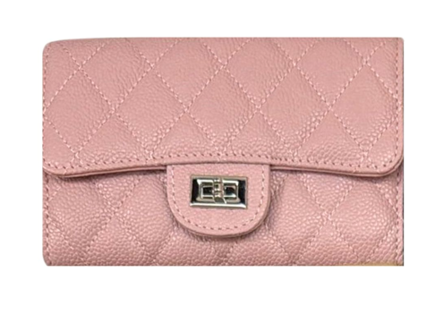 RN260416-K181-PE29D-頭層牛皮-15.5cm(W)*3cm(D)*11cm(H)-粉紅色-3摺銀包(內有拉鍊格,5張卡位)