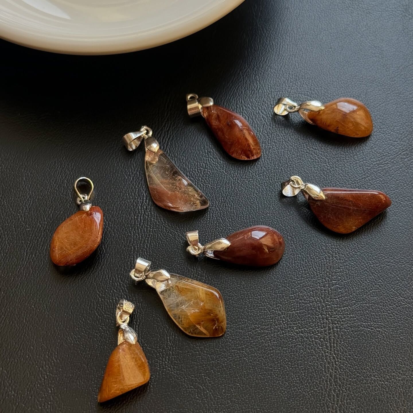 [原石] 紅髮晶 925銀項鏈吊墜