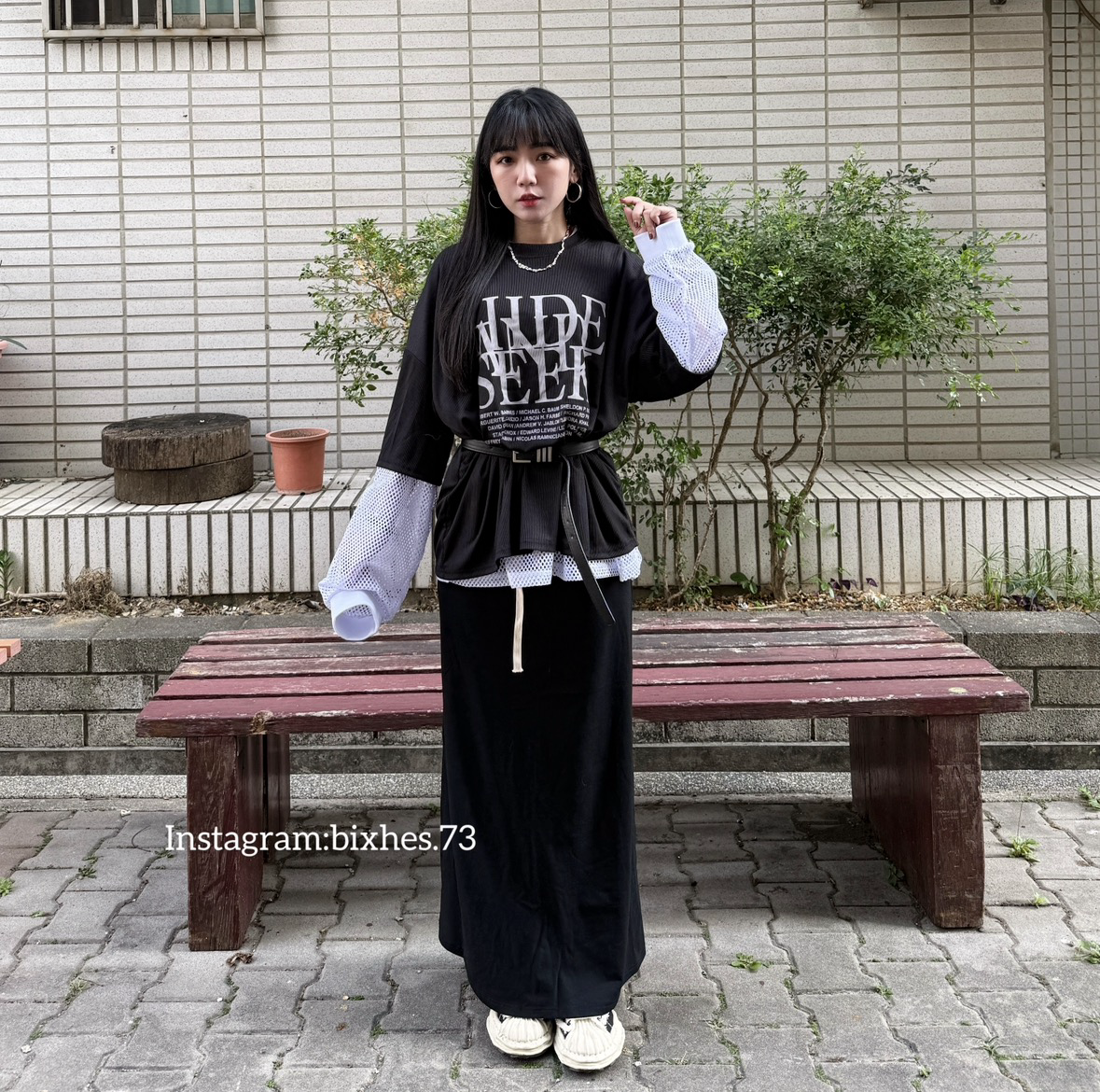 文字堆疊落肩短T(A00011)