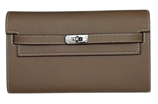 RN260416-K157-PJ46C-手掌紋 牛皮-21cm(W)*4cm(D)*13cm(H)-大象灰-長銀包(4卡位-有拉鍊隔, 配皮肩帶)