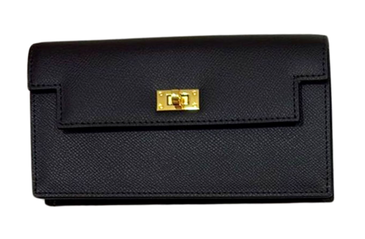 RN260416-K164-PJ47E-手掌紋 牛皮-19cm(W)*3.5cm(D)*10cm(H)-黑-長銀包(8卡位-有拉鍊隔,配鍊條帶)