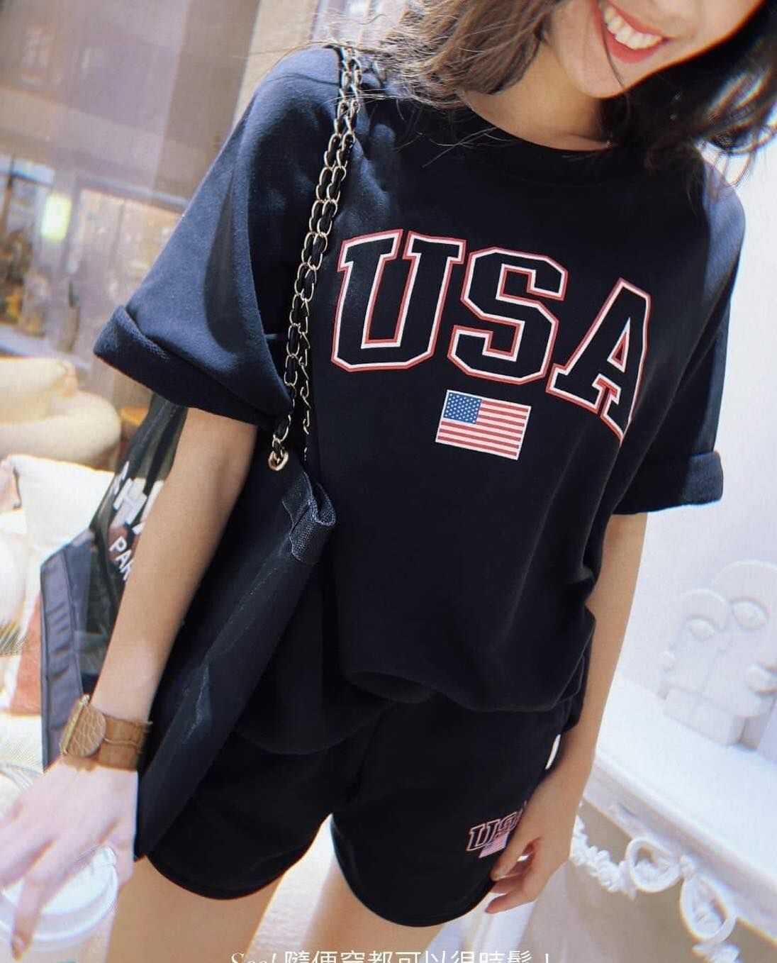 【慵懶美式休閒風字母套裝組】（現貨）