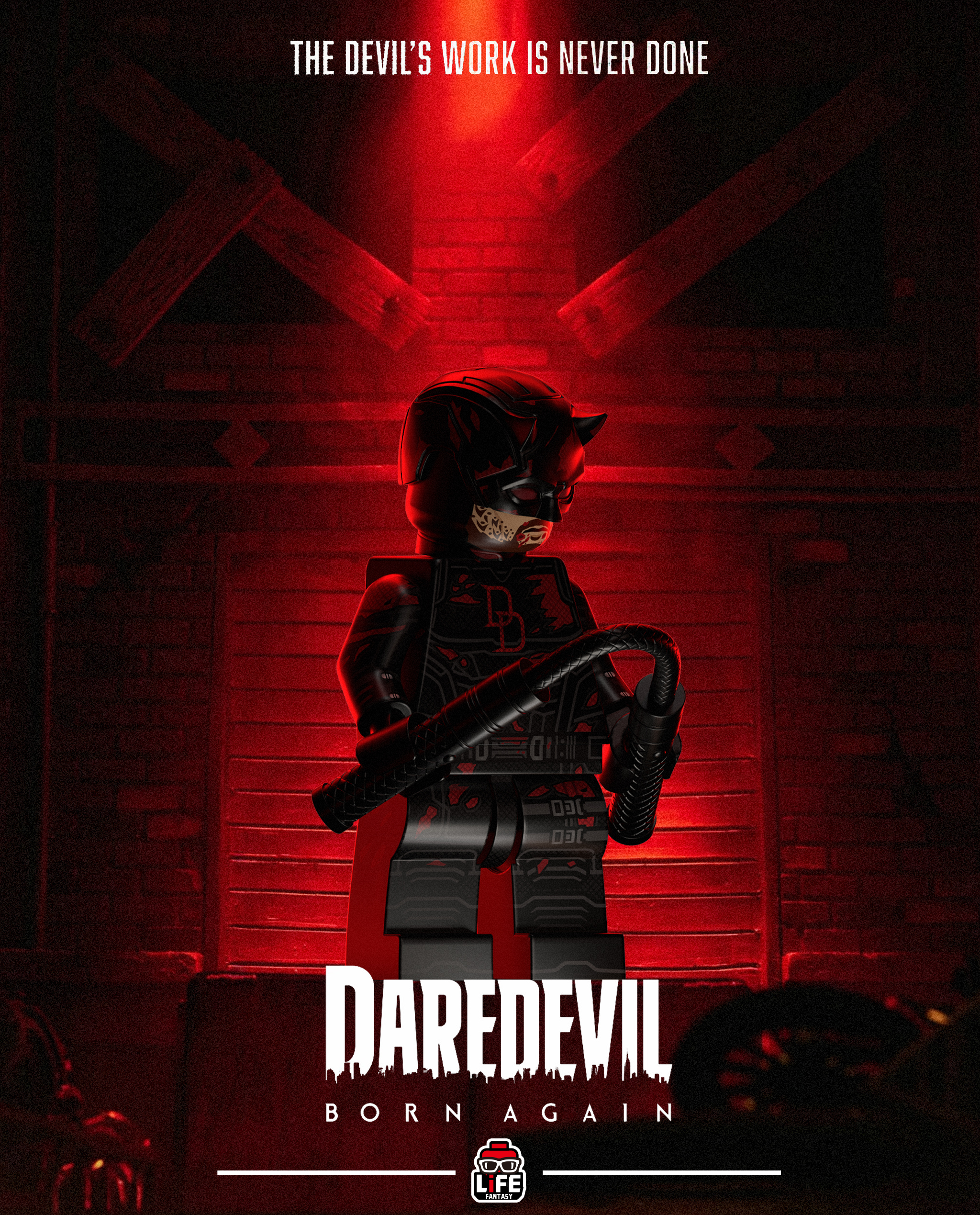 [Life Brick][Preorder] Black Daredevil [PADprinted]