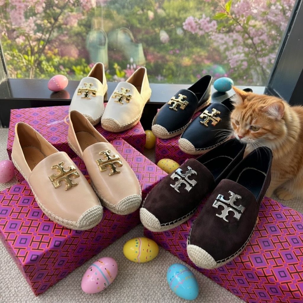 TORY BURCH ELEANOR草編平底鞋