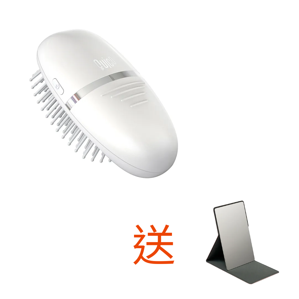 HKHG0417-019 負離⼦氣墊梳(珍珠白) 送便攜式化妝鏡 (A19)