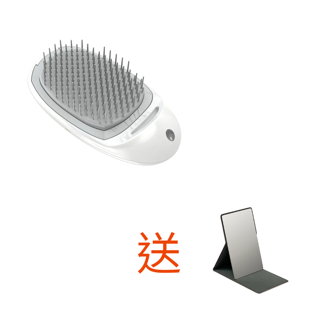 HKHG0417-023 負離⼦解結梳 (珍珠白) 送便攜式化妝鏡 (A23)