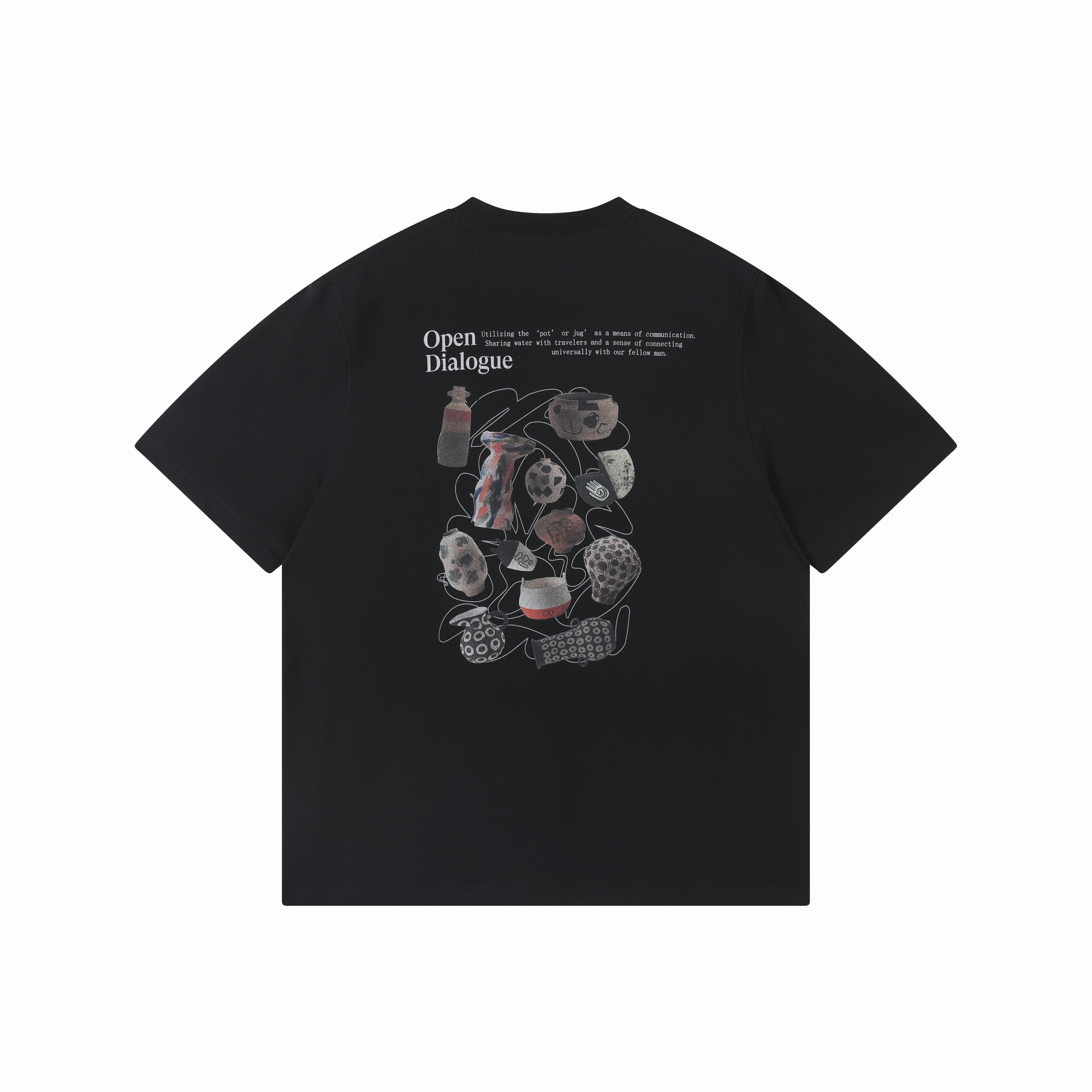 ODE VINTAGE VASE TEE - BLACK