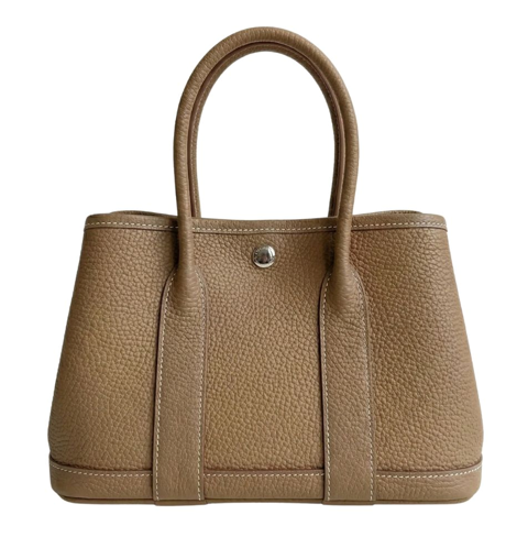 RN260416-K69-PJ10A-頭層TOGO牛皮-25cm(W)*11cm(D)*15cm(H)-卡其色-Totebag(附肩帶-手提/側揹/斜揹) 送 絲巾*1條(款式隨機)