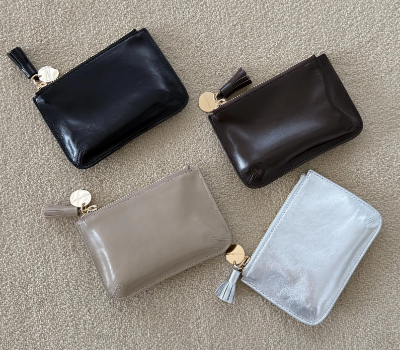 YE067 bucks&leather Pull-up Card Pouch *15 x 10cm*