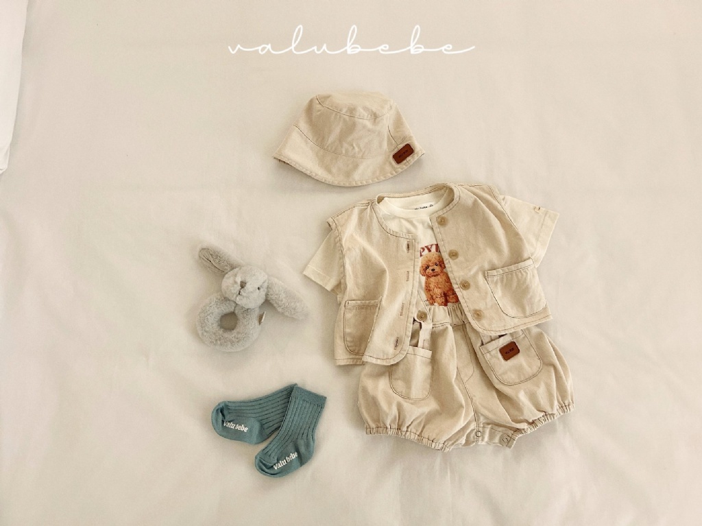 正韓夏valu_bebe 嫩嬰兩色淘氣吊帶褲