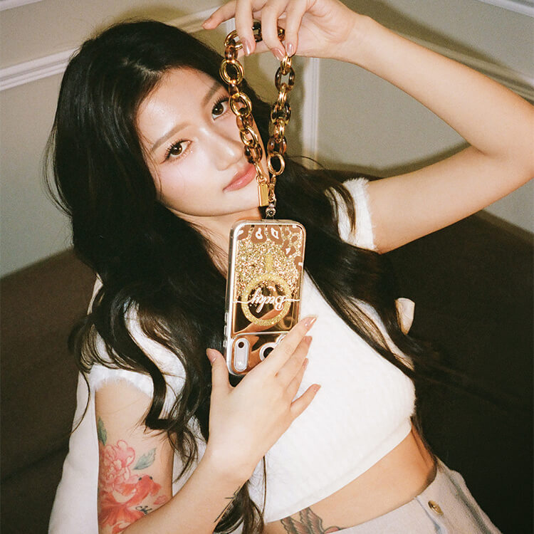 琥珀豹紋古巴鏈條 手腕繩 短掛繩  掛繩