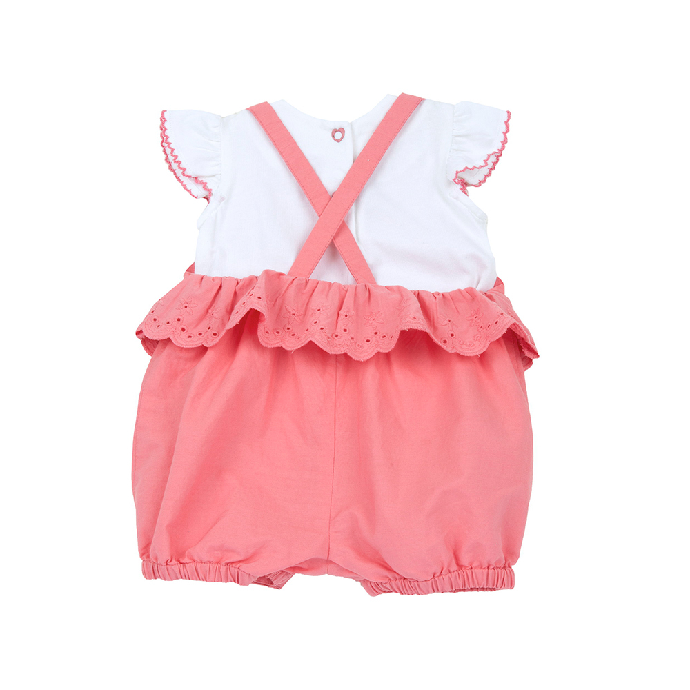 陽光花語-剪接刺繡花邊背心褲套裝