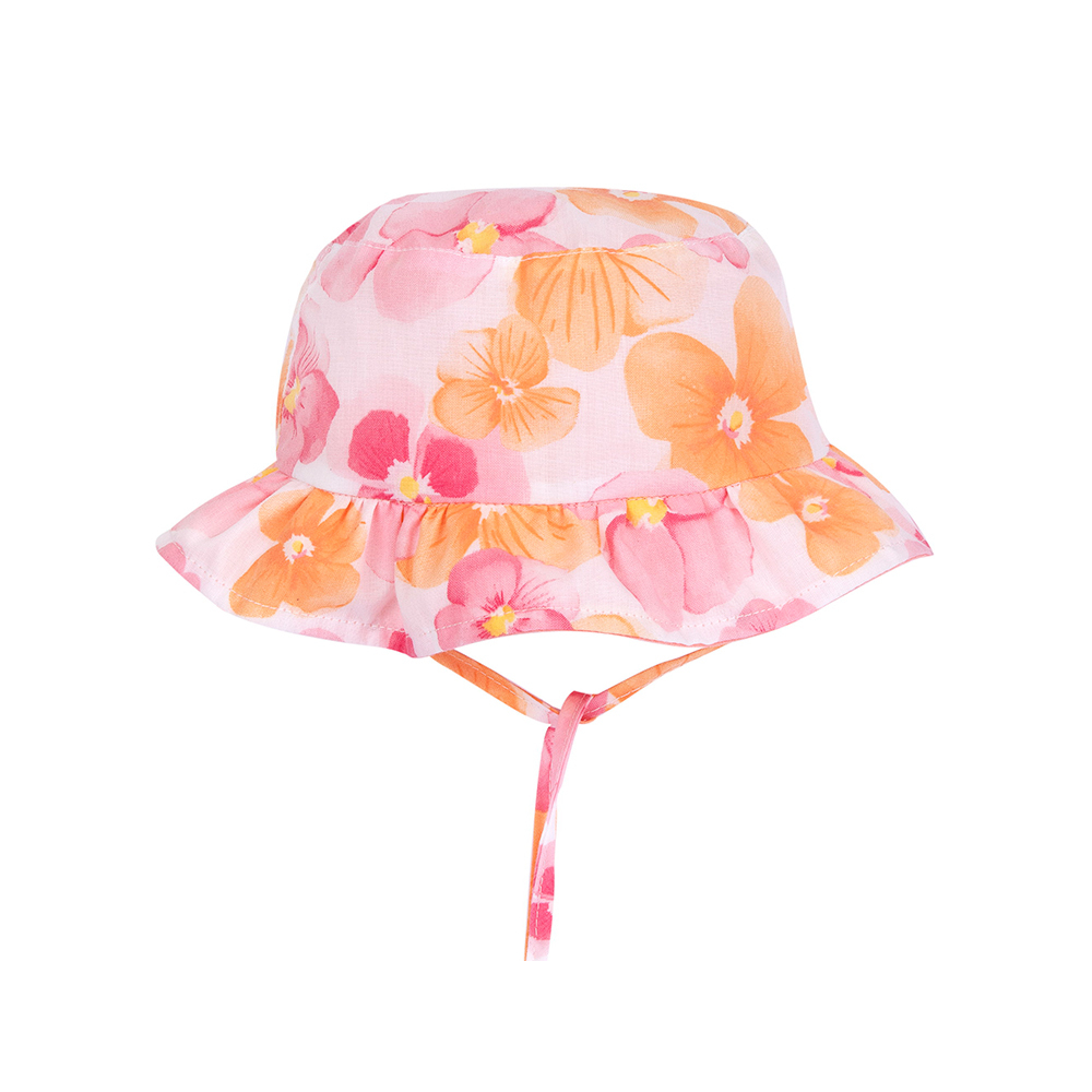 陽光花語-滿版大花朵圓邊帽