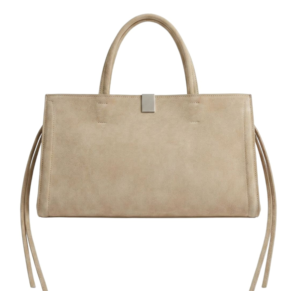 RN260416-K36-PA2A-磨砂牛皮-39.5cm(W)*10cm(D)*20cm(H)-杏色-方形Boston 流蘇包(手挽/腋下) 送 絲巾*1條(款式隨機)