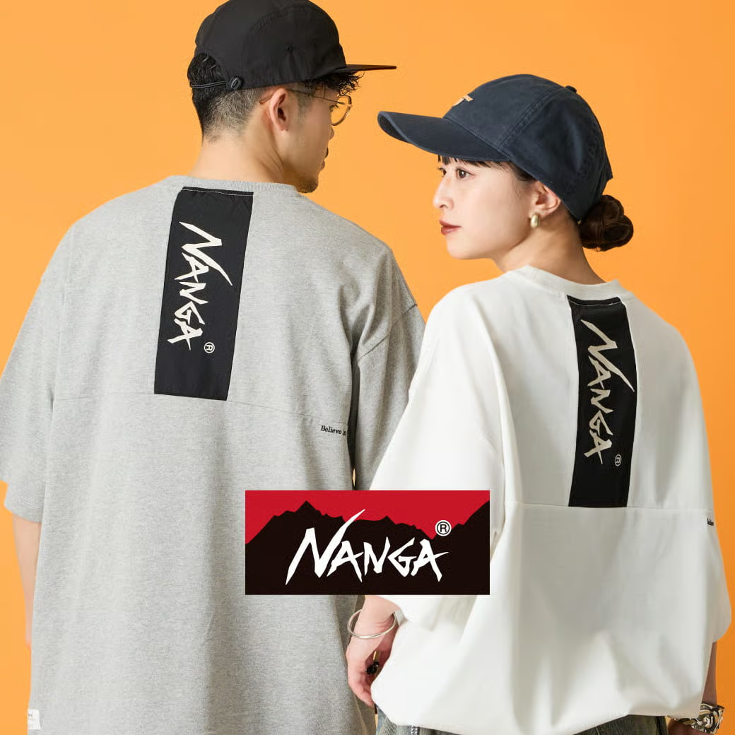 日本NANGA 背面大Logo 拼接抽繩短T