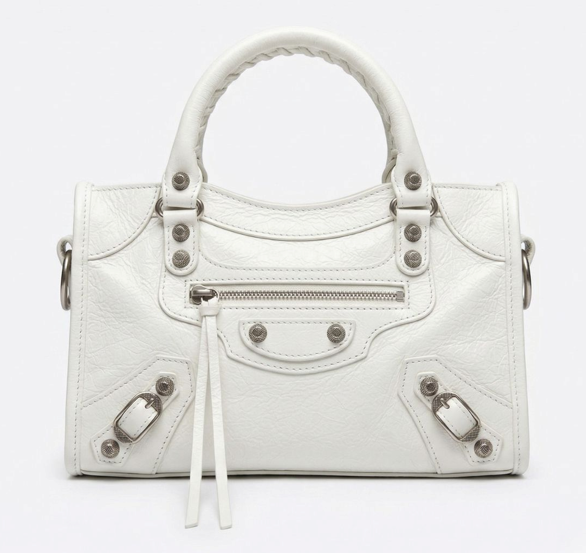 RN260416-K60-PJ7A-油蠟牛皮-24cm(W)*6.5cm(D)*16cm(H)-奶白色-爆裂紋機車包(手挽/腋下/側揹/斜揹) 送 絲巾*1條(款式隨機)