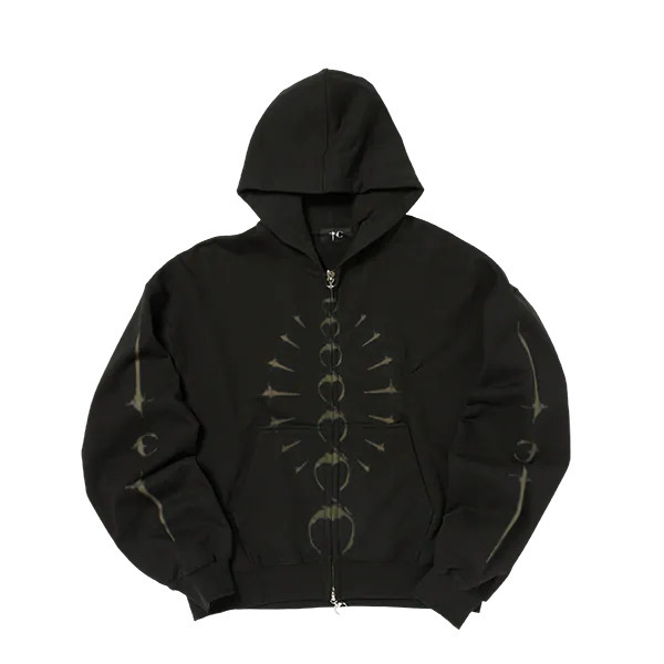 Thug Club｜TC Ribcage Zip-Up Hoodie (Black)
