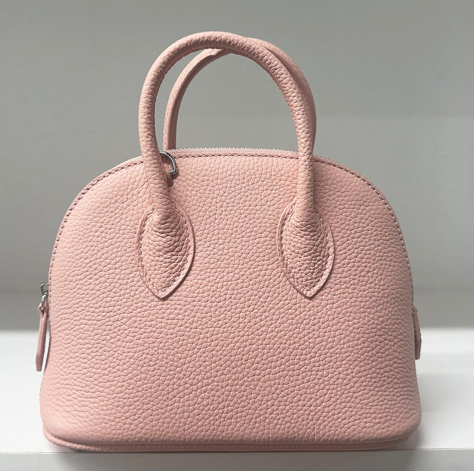 RN260416-K203-PJ1A-TOGO頭層牛皮-18cm(W)*8cm(D)*13cm(H)-櫻花粉-貝殼包(手拎/斜揹) 送 絲巾*1條(款式隨機)