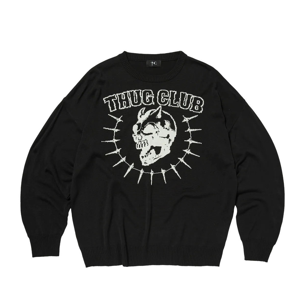 Thug Club｜TC Riding Skull Knit Sweater (Black)