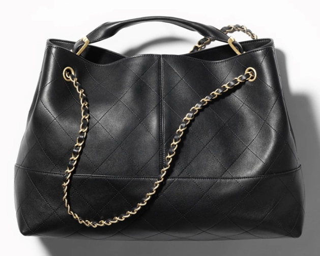 RN260416-K124-PM61B-牛皮-35cm(W)*13cm(D)*25cm(H)-黑色-鏈條小方包(金屬鏈條＋皮革肩帶-手拎/單肩/斜揹) 送 絲巾*1條(款式隨機)