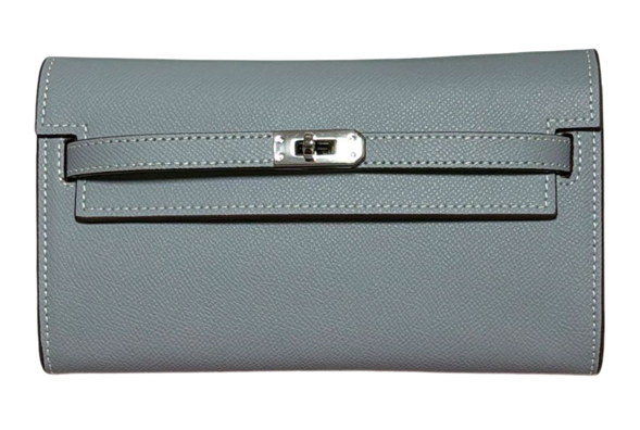 RN260416-K172-PE32B-手掌紋頭層牛皮-21cm(W)*3cm(D)*12cm(H)-淺藍色-銀包(可拆卸肩帶-4卡位,1拉鏈格,2大格)