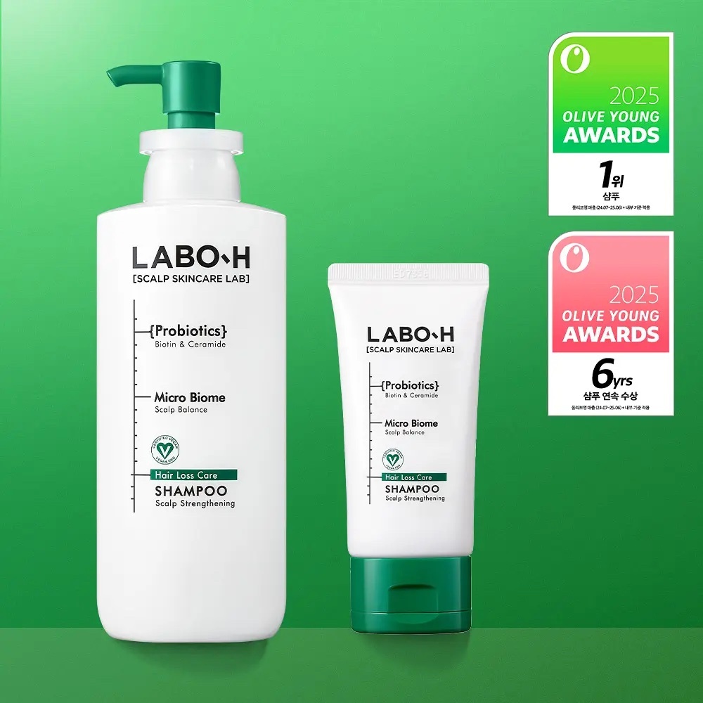 《Olive young連線》LABO-H Scalp Strengthening Shampoo Hair Loss Care 333ml+50ml