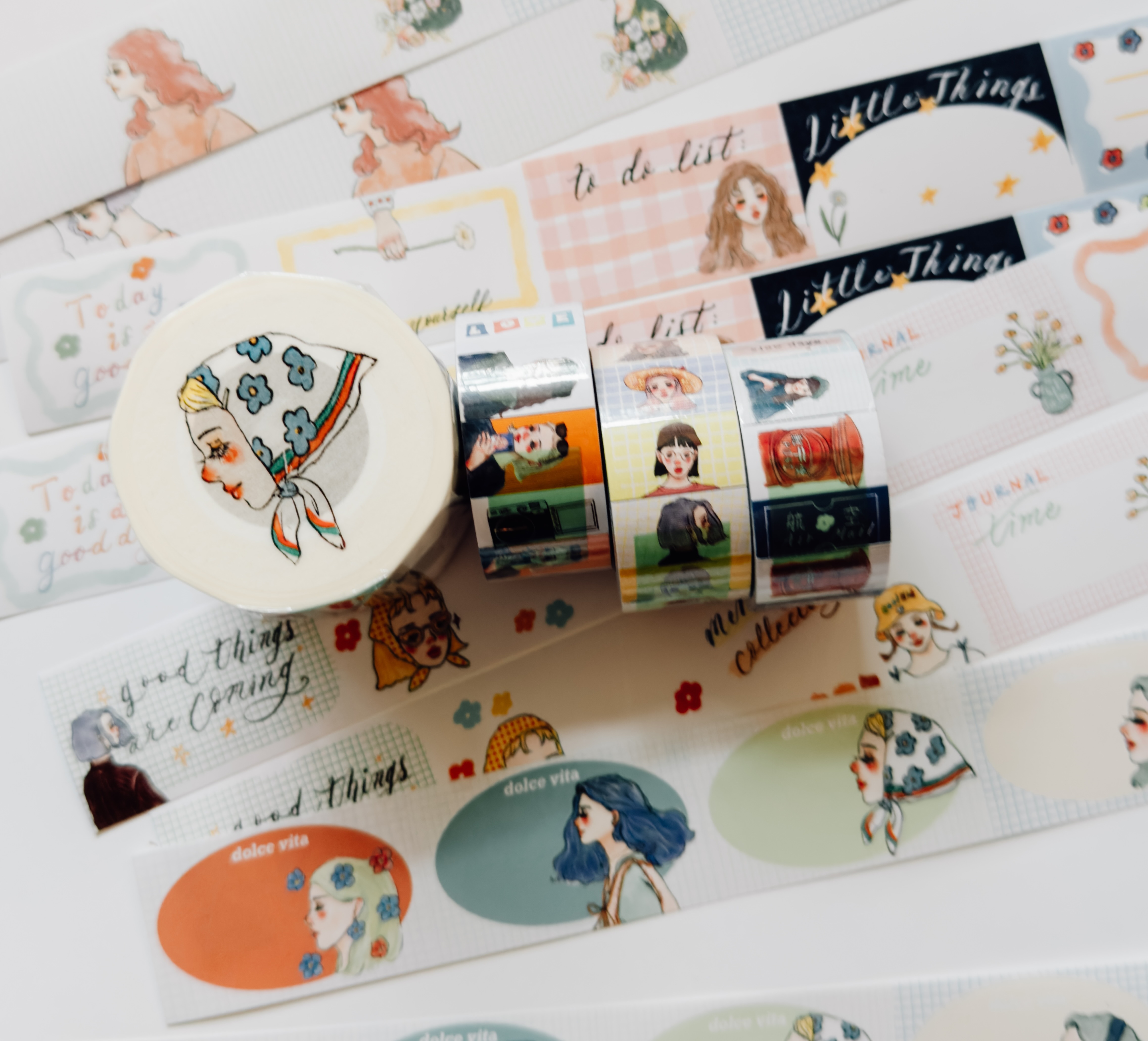 三款新標籤卷 與 優雅旅行和紙膠帶 贈送memo貼紙組｜甜蜜生活