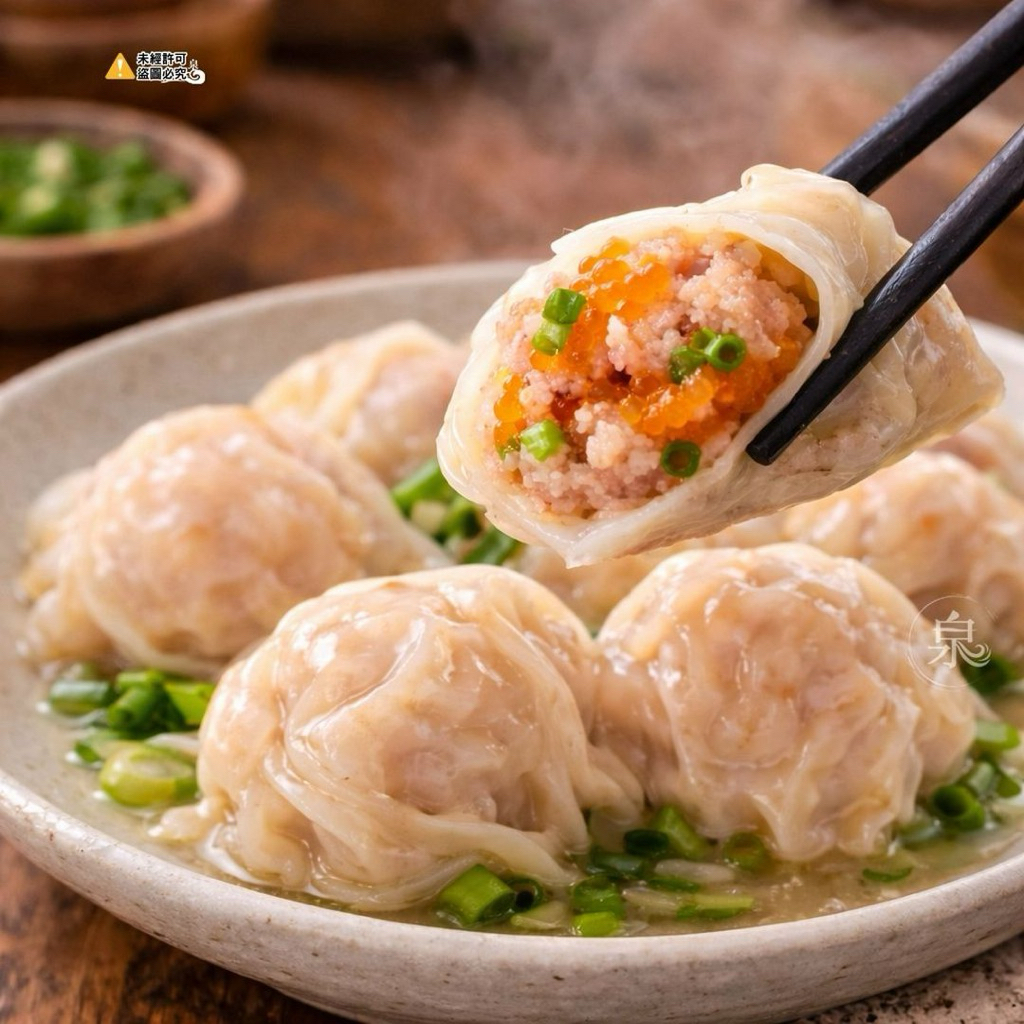 啵啵魚卵鮮肉餛飩 10入/盒 ｜ 飛魚卵餛飩 手工扁食 爆汁抄手 冷凍食品 懶人料理 宵夜 團購美食 水餃