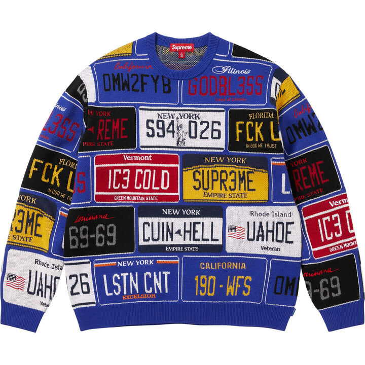 【Supreme】0418 WEEK 8 發售 License Plate Sweater