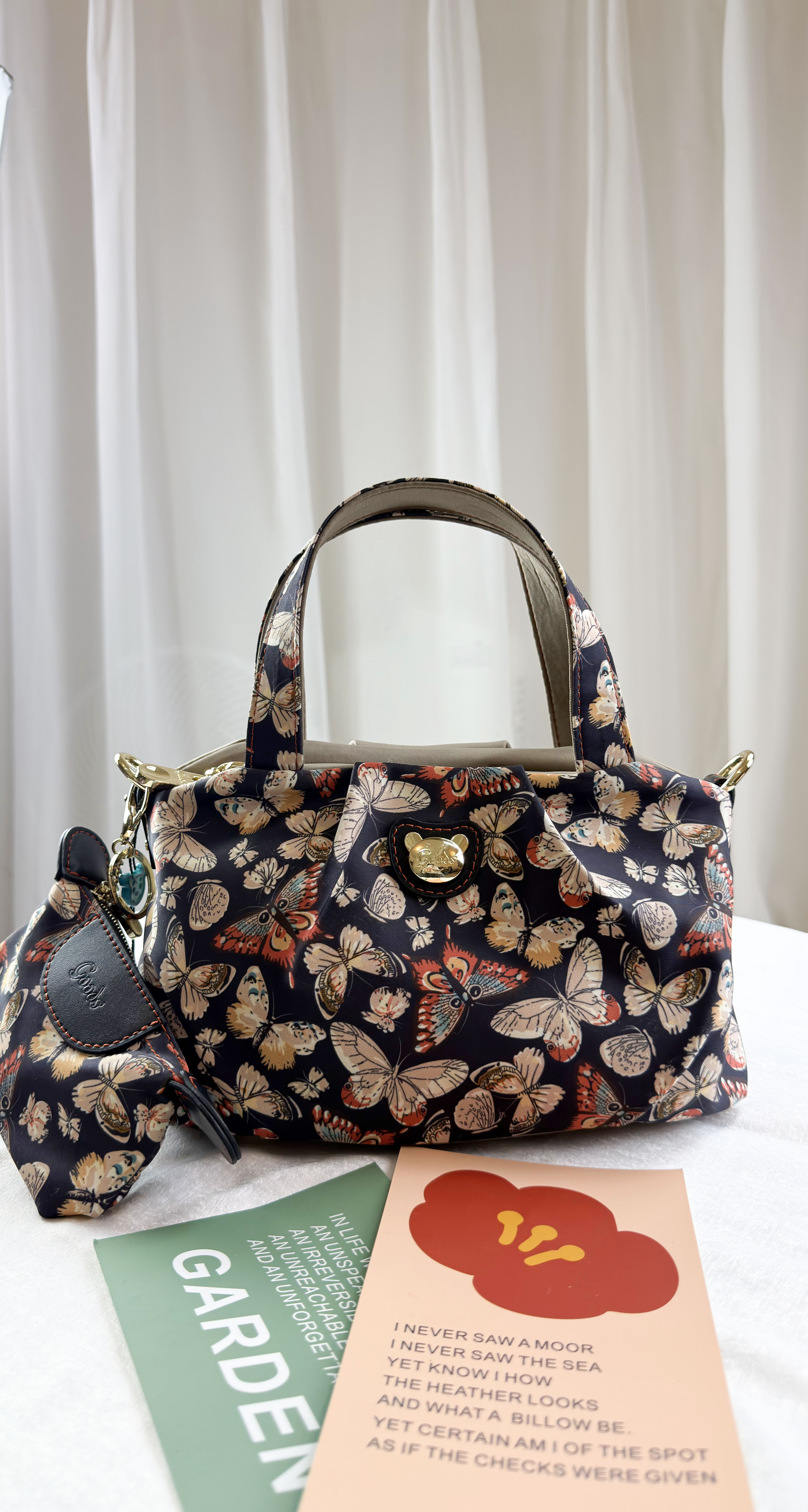 GOODS 奶茶花拼色防潑水手提包 / 側背包 #2218