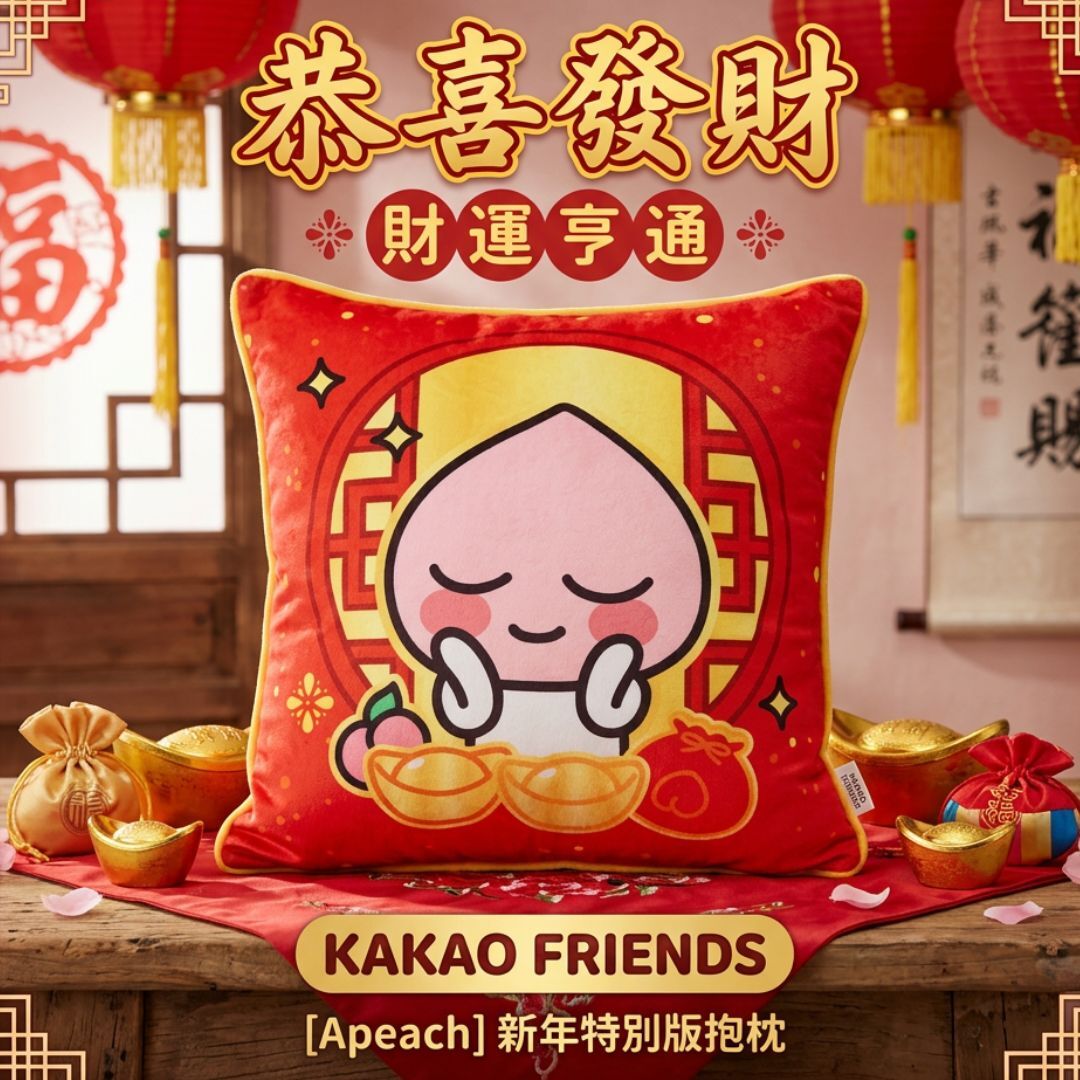 Kakao Friends - 咕臣 抱枕 APEACH(新年版)