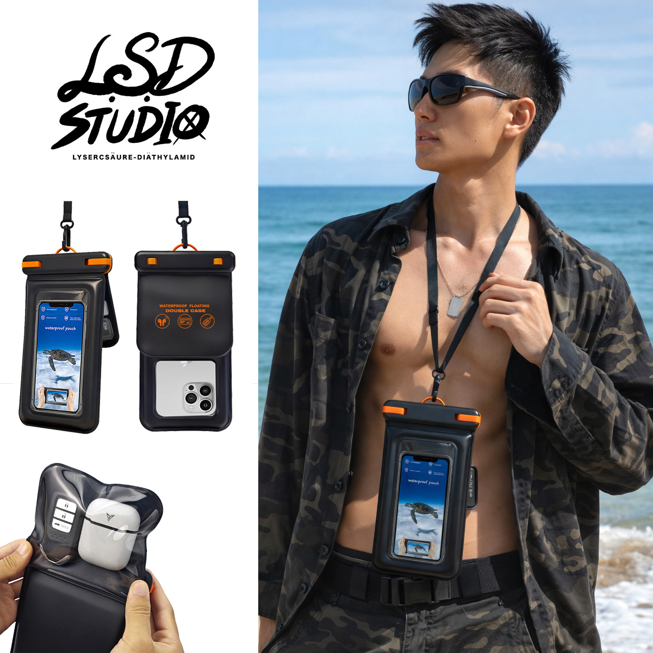 雙袋 x 漂浮｜雙層防水手機袋【PCQI247】