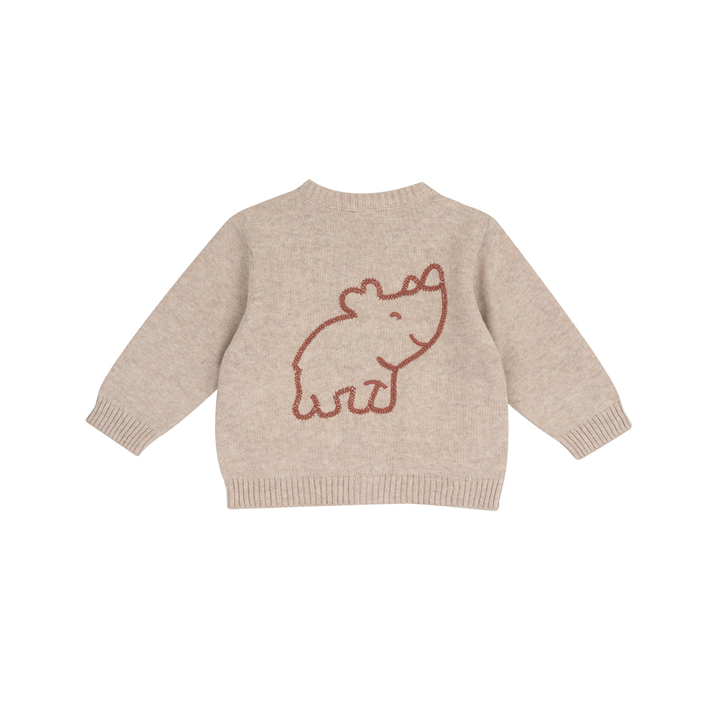 南非探險-提織犀牛V領針織外套