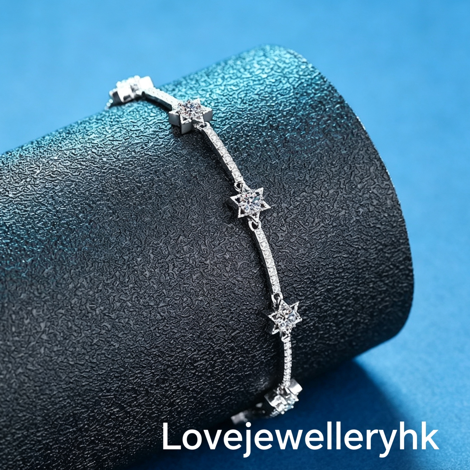 六角星莫桑鑽手鍊   B1C001