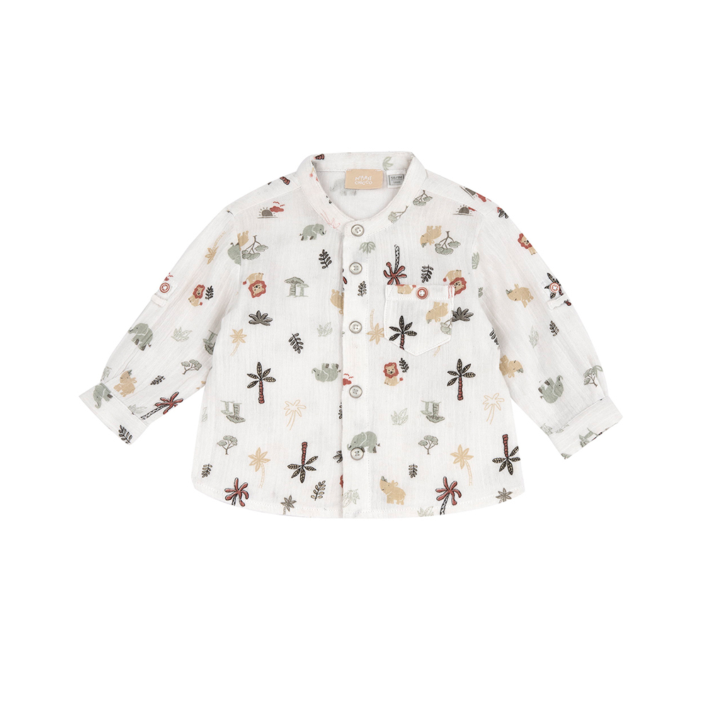 南非探險-滿版動物長袖襯衫