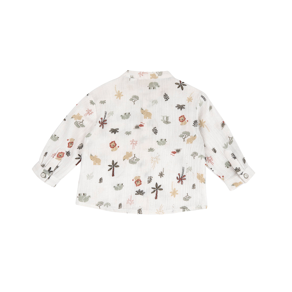 南非探險-滿版動物長袖襯衫